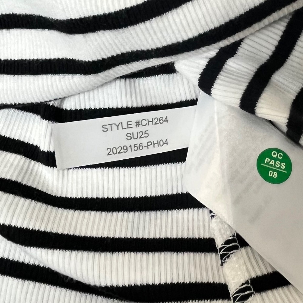 J.Crew Tank Top Womens S White Black NWT Striped Ribbed Crew Neck CH264 - Picture 7 of 7